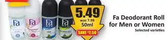 Starsky Fa Deodorant Roll for Men or Women offer