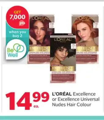 Rexall L' ORÉAL Excellence or Excellence Universal Nudes Hair Colour offer