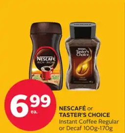 Rexall NESCAFÉ or TASTER'S CHOICE Instant Coffee Regular or Decaf offer