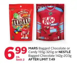 Rexall MARS Bagged Chocolate or Candy 155g-320g or NESTLÉ Bagged Chocolate 142g-203g offer