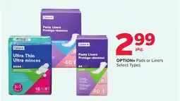 Rexall OPTION+ Pads or Liners offer