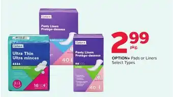 Rexall OPTION+ Pads or Liners offer