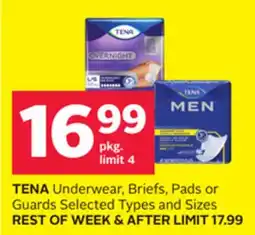 Rexall TENA Underwear, Briefs, Pads or Guards offer