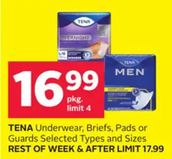 Rexall TENA Underwear, Briefs, Pads or Guards offer
