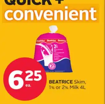 Rexall BEATRICE Skim, 1% or 2% Milk offer