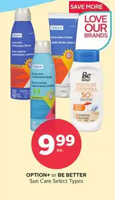 Rexall OPTION + or BE BETTER Sun Care offer
