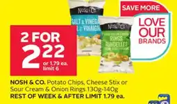 Rexall NOSH & CO. Potato Chips, Cheese Stix or Sour Cream & Onion Rings offer