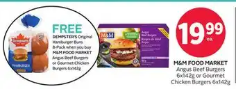 Rexall M & M FOOD MARKET Angus Beef Burgers 6x142g or Gourmet Chicken Burgers 6x142g offer