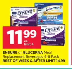 Rexall ENSURE or GLUCERNA Meal Replacement Beverages offer
