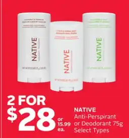 Rexall NATIVE Anti-Perspirant or Deodorant offer