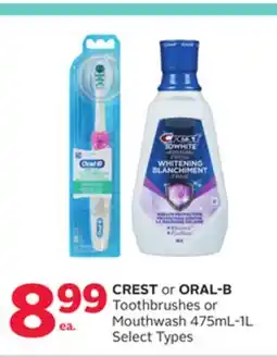 Rexall CREST or ORAL-B Toothbrushes or Mouthwash 475mL-1L offer