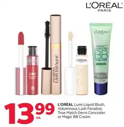 Rexall L' ORÉAL Lumi Liquid Blush, Voluminous Lash Paradise, True Match Derm Concealer or Magic BB Cream offer