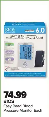 PharmaChoice BIOS Easy Read Blood Pressure Monitor offer