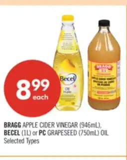 Shoppers Drug Mart BRAGG APPLE CIDER VINEGAR (946mL), BECEL (1L) or PC GRAPESEED (750mL) OIL offer