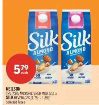 Shoppers Drug Mart NEILSON TRUTASTE MICROFILTERED MILK (2L) or SILK BEVERAGES (1.75L - 1.89L) offer