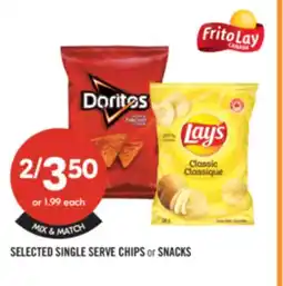 Shoppers Drug Mart SELECTED SINGLE SERVE CHIPS or SNACKS offer