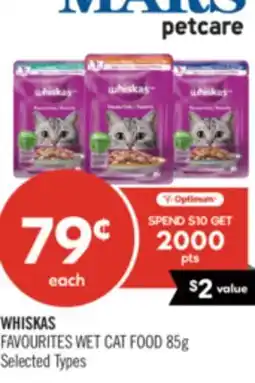 Shoppers Drug Mart WHISKAS FAVOURITES WET CAT FOOD offer