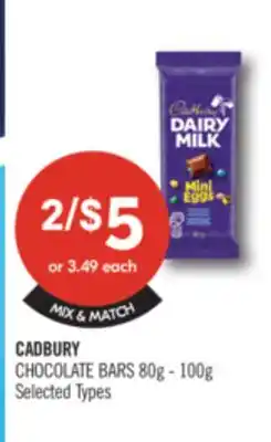 Shoppers Drug Mart CADBURY CHOCOLATE BARS offer