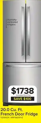 Leon's Whirlpool Stainless Steel French Door Refrigerator (20 Cu. Ft.)- WRF560SFHZ offer