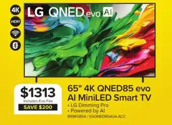 Leon's LG 65 4K Smart QNED evo AI Mini-LED TV - 65QNED85AUA offer