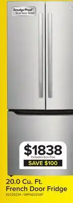 Leon's Frigidaire Gallery Smudge-Proof Stainless Steel French Door Refrigerator (20 Cu. Ft.) - GRFN2023AF offer