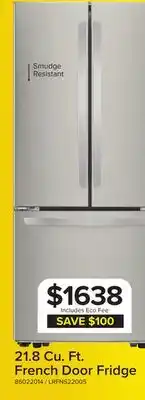 Leon's LG 30 Smudge Resistant Stainless Steel French Door Refrigerator (22 cu. ft.) offer