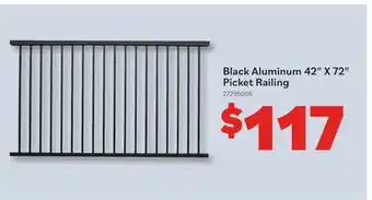 Matériaux Pont Masson Black Aluminum 42 x 72 Picket Railing offer