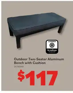 Matériaux Pont Masson Outdoor Two-Seater Aluminum Bench with Cushion offer