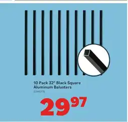 Matériaux Pont Masson 10 Pack 32 Black Square Aluminum Balusters offer