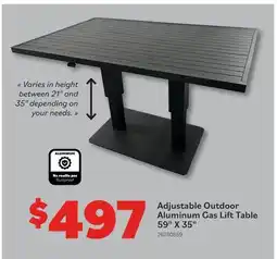 Matériaux Pont Masson Adjustable Outdoor Aluminum Gas Lift Table offer