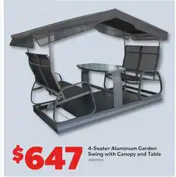 Matériaux Pont Masson 4-Seater Aluminum Garden Swing with Canopy and Table offer