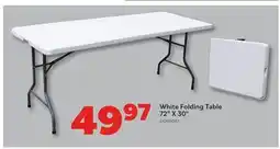 Matériaux Pont Masson White folding table 72 x 30 offer
