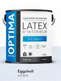 Matériaux Pont Masson Optima Eggshell Interior Latex Paint Pure White 3.78 L offer