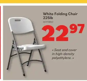Matériaux Pont Masson White Folding Chair -225lb offer