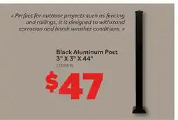 Matériaux Pont Masson 3x3x44 Black Aluminum Post offer