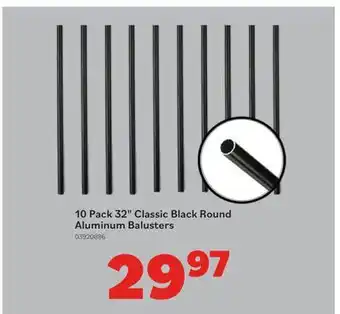 Matériaux Pont Masson 10 Pack 32 Classic Black Round Aluminum Balusters offer