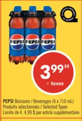 Pharmaprix PEPSI Beverages offer