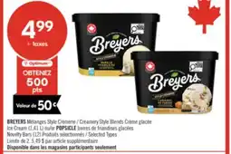 Pharmaprix BREYERS Creamery Style Blends Ice Cream (1,41 L) or POPSICLE Novelty Bars (12) offer