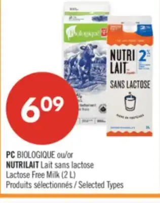 Pharmaprix PC BIOLOGIQUE or NUTRILAIT Lactose Free Milk (2 L) offer