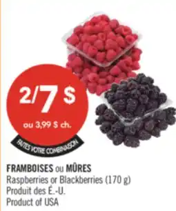 Pharmaprix Raspberries or Blackberries (170 g) offer