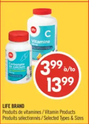 Pharmaprix LIFE BRAND Vitamin Products offer