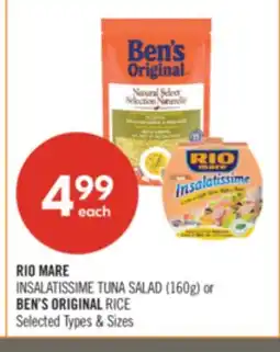 Shoppers Drug Mart RIO MARE INSALATISSIME TUNA SALAD (160g) or BEN'S ORIGINAL RICE offer