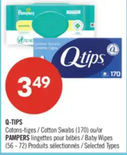 Pharmaprix Cotons-tiges Cotton Swabs (170) or PAMPERS (56 - 72) offer