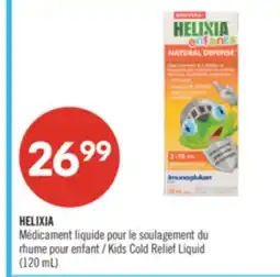 Pharmaprix HELIXIA Kids Cold Relief Liquid (120 mL) offer