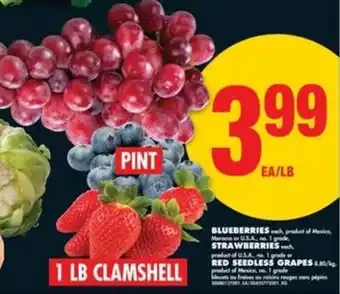 No Frills Blueberries, Strawberries, Red Seedless Grapes offer