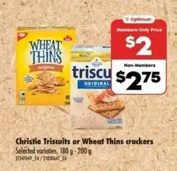 No Frills Christie Triscuits or Wheat Thins crackers offer