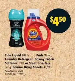 No Frills Tide Liquid, Pods, Laundry Detergent, Downy Fabric Softener, Scent Boosters, Bounce Dryer Sheets offer