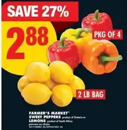 No Frills Farmer's Market Sweet Peppers or Lemons offer