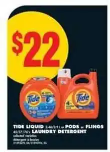 No Frills Tide Liquid or Pods or Flings Laundry Detergent offer