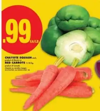 No Frills CHAYOTE SQUASH or RED CARROTS offer